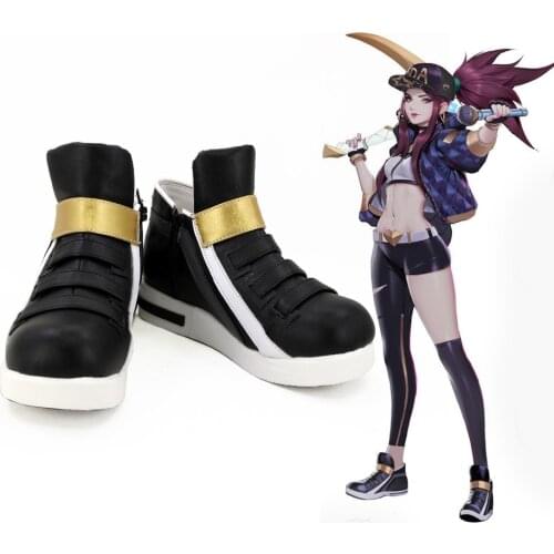 Game LOL KDA Akali Cosplay Shoes Akali Cosplay Boots For Adult Women Black Shoes