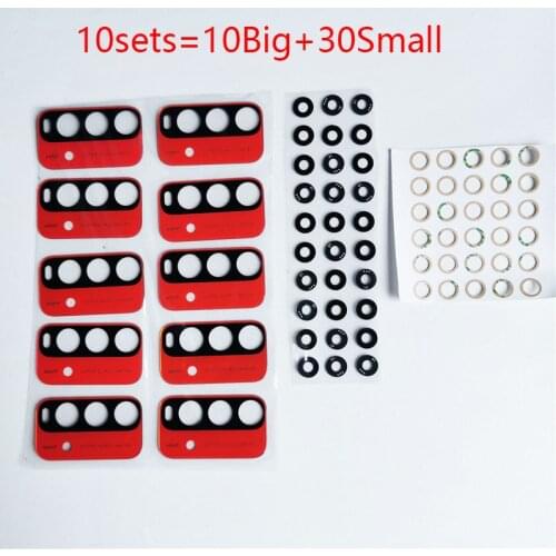 Wholesale 10sets/40pcs/lot Rear Back Camera Glass Lens Cover For Xiaomi Redmi Redmi 9T Black Blue Camera Glass With Adhesive