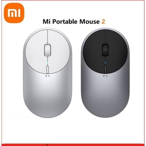 Original Xiaomi Portable Mouse 2 Optical Wireless Bluetooth 4.2 RF 2.4GHz Adjustable 4000 DPI Dual Mode Connect For Laptop PC