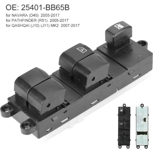 Front Left Power Master Window Control Switch Button 25401-BB65B Fit for Nissan NAVARA D40 PATHFINDER R51 QASHQAI J10 J11 MK2