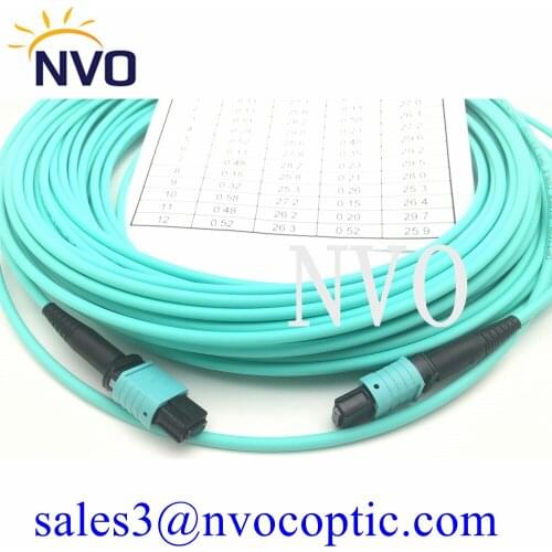 Manufacturing OM3/OM4 Multimode Cable For 8/12/24Cores MPO/MTP Female Connector Type B Fiber Optic Patch Cord 20M