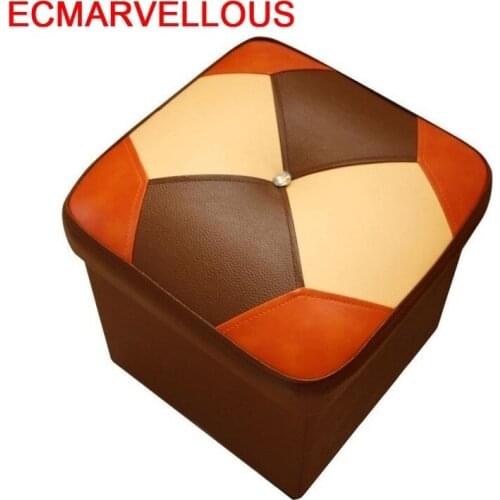 Ottoman Madeira Plegable Meble Dla Dzieci Escalera De Rangement Pu Leather Pouf Poef Taburete Kids Furniture Storage Stool