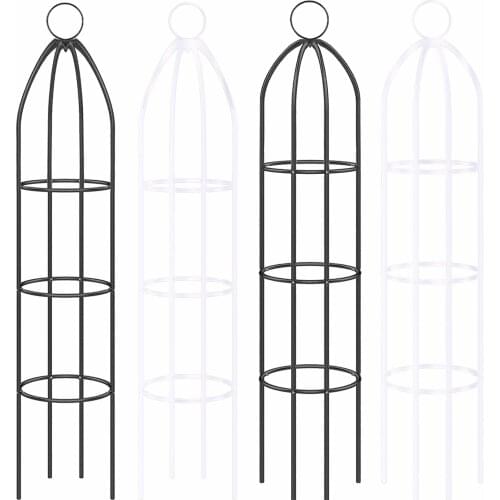 Garden Obelisk Trellis for Climbing Plants Wrought Iron Metal Trellis Flower Support for Climbing Vines Rose and Plants 142cm