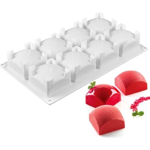 Silicone Cake Mold 8 Holes Square Baking For Muffin Pudding Mousse Chocolate Jelly Dessert Cube Cakes Molds Tools
