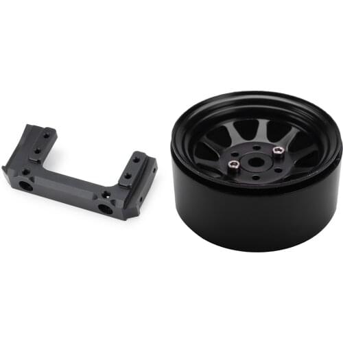 Aluminum Alloy Front Bumper Mount Servo Stand with Metal Alloy 1.9 Beadlock Wheel Rims