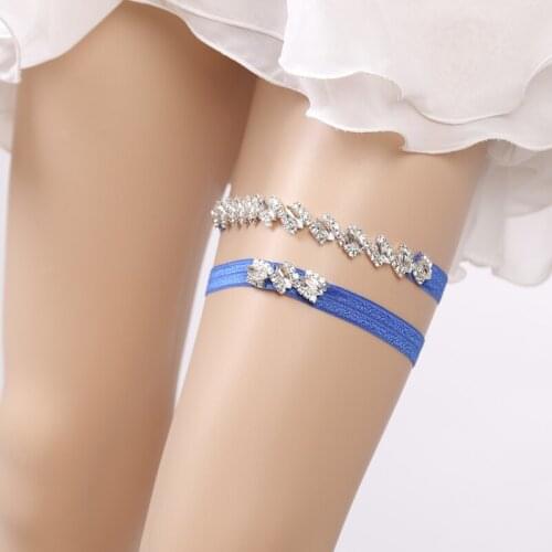 Wedding Garter Rhinestone White Embroidery Flower Sexy Garters for Women/Female/Bride Thigh Ring Bridal Leg Garter