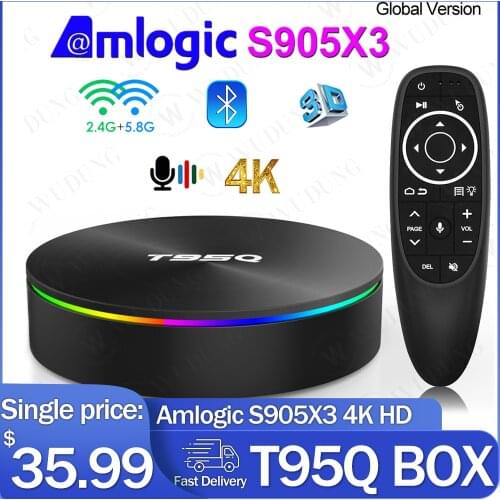 T95Q Android 9.0 Tv Box Amlogic S905X3 Quad Core Smart TV Box 4GB 64GB 2.4G&5GHz Dual Wifi BT4.0 100M 4G 64G Set Top Box