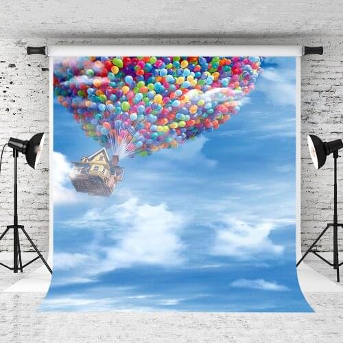 VinylBDS Hot Air Balloons Photo Backgrounds Blue Sky Fantasy Photography Backdrops Children Studio Backdro