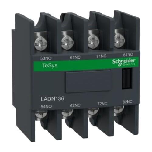 LADN136 Auxiliary contact block, TeSys D, 1NO + 3NC, front mounting, lugs-ring terminals