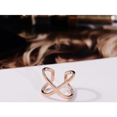 YUN RUO 2019 Ins Fashion Good Cross Ring Rose Gold Color Woman Birthday Gift Party Titanium Steel Jewelry Top Quality Never Fade