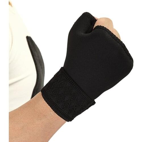 1 Pair Soft Breathable Boxing Gloves Adjustable Half Finger Glove Support Protector Universal Wrist Palm Thumb Brace Guard Wrap