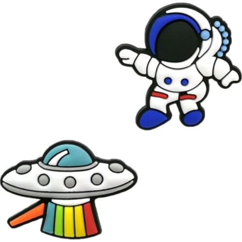 1PCS PVC Space style Brooches Astronaut UFO Icons character Briefcase pin Lapel Pins Beautiful things Clothes Brooch hat trinket