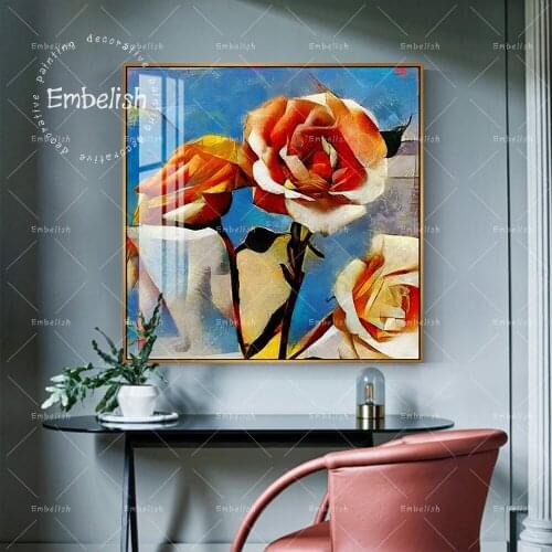1 Pieces Beautiful Rose By Picasso Famous Artwork Flowers Wall Art Pictures For Living Room Home Decor Poster HD Canvas Painting