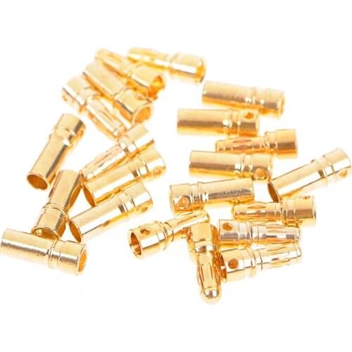 10 Pairs 3.5mm Gold-plated Bullet Banana Plug Connector For RC Motor Battery Male+Female Connector