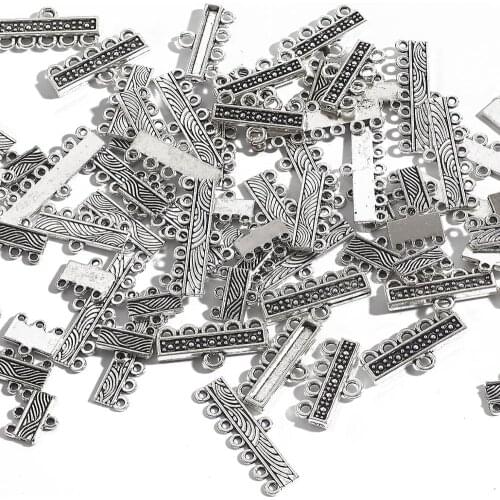 10pcs Tibetan Silver Bracelet Buckle Spacer Beads Pendant Tibetan Retro DIY Bracelet Necklace Pendant Charms Diy Jewelry Making