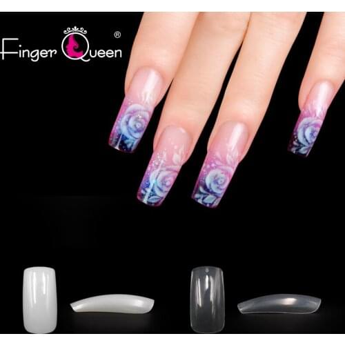 100Pcs Fake Nails Clear/Natura Artificial Fake Acrylic Nails Art Suitable for Professional Salon or Home Use Artificial Nails