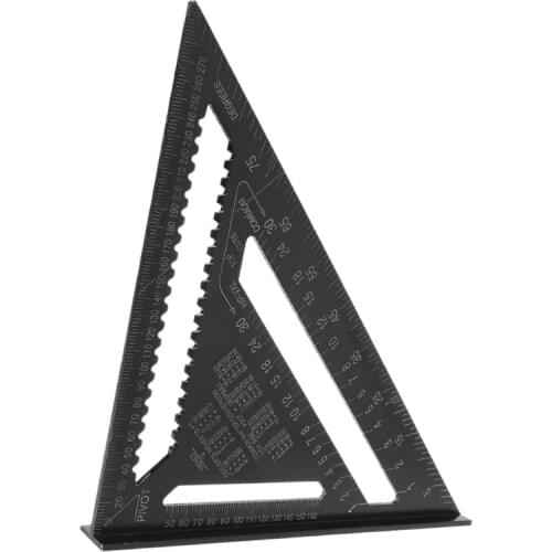 12Inch Aluminum Alloy Metric Triangle Ruler Angle Protractor Speed Square Woodwork Protractor Gauge High Precision Tool