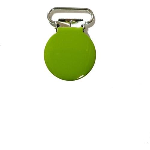 25pcs 20mm 3/4" #22 LIME GREEN Round Pacifier Clips