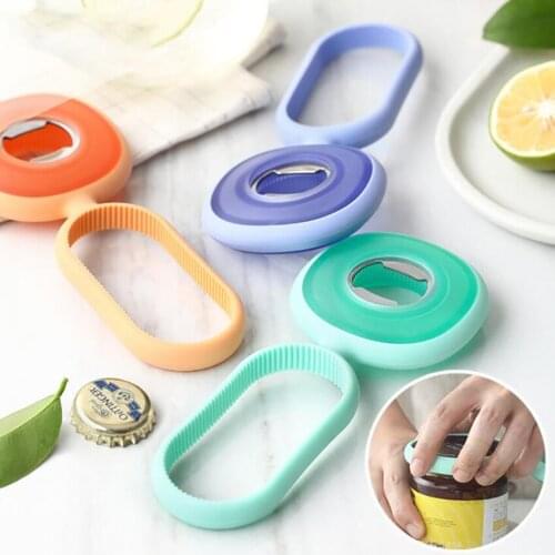 3 in 1 Silicone Opener Bottle Opener Handy Anti-slip Bottle Lid Opener Kitchen Bar Outdoor Twist Tool for Beer Bottle Jar