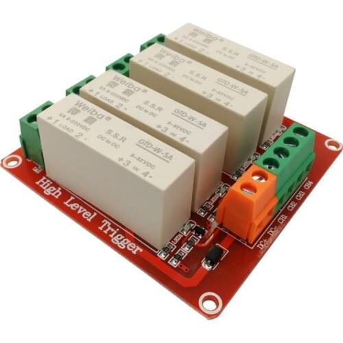 4 channel solid-state relay module 5A high level trigger DC controlled DC FOR PLC automation equipment control