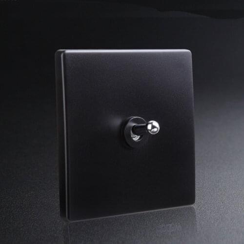 86 Type Retro Black Silver Lever Wall Lamp Toggle Switch 1-4 Gang Single Dual Control 2 Way Light Switch 10A 250V