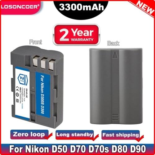 EN-EL3E EN EL3E EN-EL3A 3300mAh Digital Camera Battery For Nikon D300S D300 D100 D200 D700 D70S D80 D90 D50 L50 D100 Battery