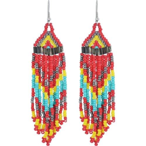 Bohemian vintage Earrings 2020 Beads Long Earrings Ethnic Style Drop Earings Fashion Jewelry Bijoux Femme Statement Earrings