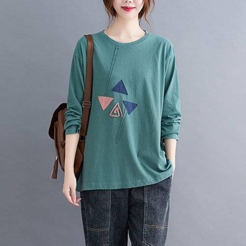 Oversized Women Autumn Long Sleeve T-shirts New 2020 Fashion Simple Style Loose Comfortable Female Casual Cotton Tops Tees S1527