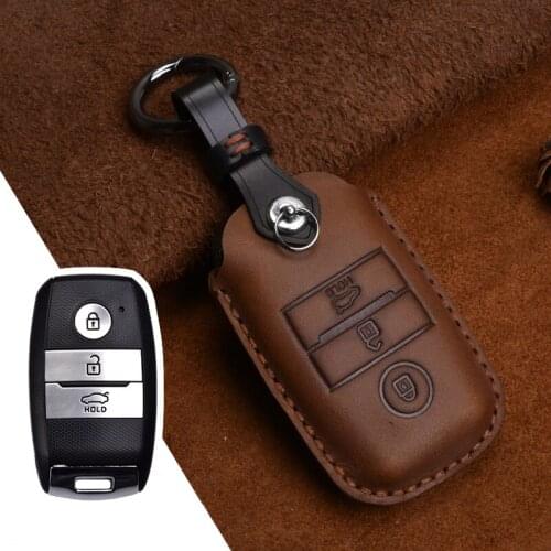 Genuine Leather Car Key Cover Key Case for Kia KX3 KX5 K3S RIO Ceed Cerato Optima K5 Sportage R Sorento Car Styling FOB Protect