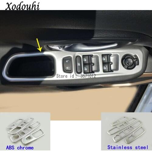 For Jeep Renegade 2016 2017 2018 2019 2020 Car Door Window Glass Panel Armrest Lift Switch Button Trim Frame Moulding Hoods 4pcs
