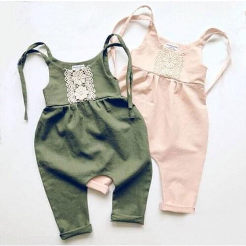 Newborn Toddler Baby New Fashion Girls Cute Sleeveless Spaghetti Strap Jumpsuit Childrens Clothing Overall Adjustable Strap