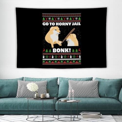 Go To Jail Horny Bonk Tapestry Tapestry Wall Bedspread Kawaii Hanging Blanket For Bedroom Dorm