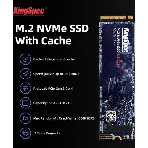 KingSpec M.2 ssd 512gb m.2 1tb 2TB SSD with Cache pcie NVMe M key Internal Hard Disk 2280 For PC PS5 Laptop Desktop with Dram