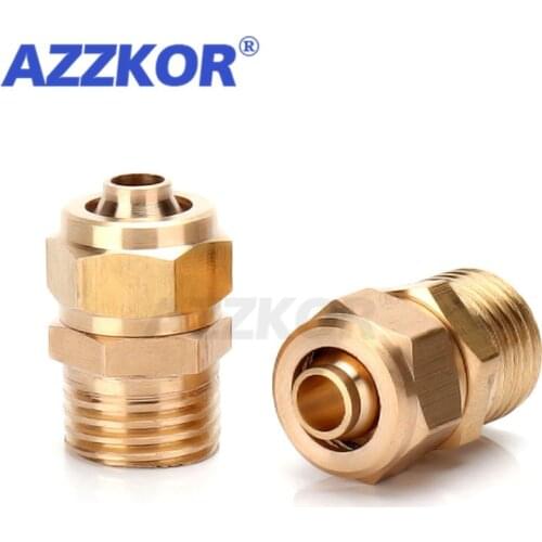 Brass Pipe Fitting Quick-plug Tracheal Lock Female Connector Copper Quick-screw Thread Straight Pneumatic Fitting1/4"1/8"3/8"1/2