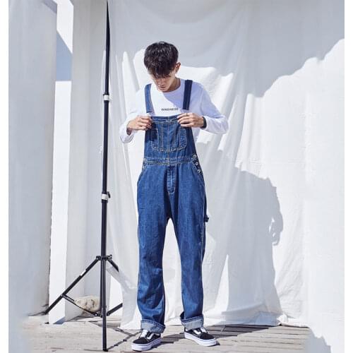 Hot 2020 Mens Plus Size Overalls Large Size Huge Denim Bib Pants Fashion Pocket Jumpsuits Male Free Shipping Brand 48 50