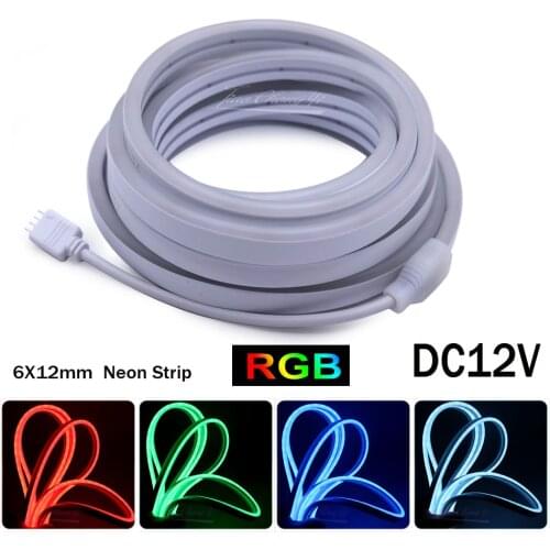DC 12V RGB Neon lights 6x12mm 3535 96LEDs/m Flexible Tape Ribbon LED Strip Light IP67 Waterproof Silicone Tube 1m-5m