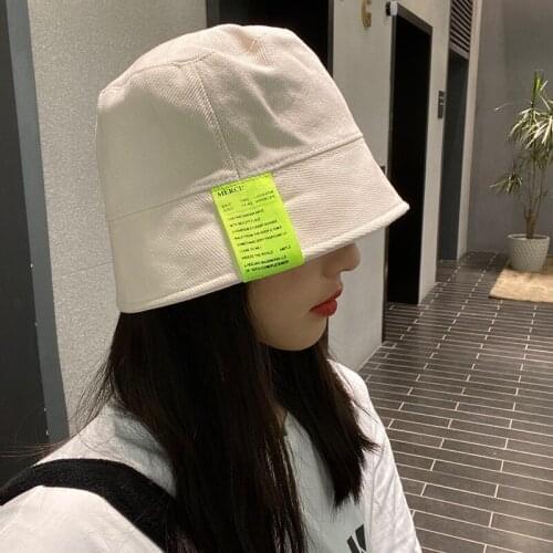 2021 New Korea Fashion Hip-hop Style Bucket Hat Trendy Items Letter Printing Fishermans Hat for Men and Women Sunhat Wholesale