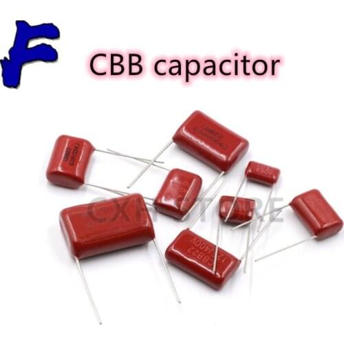10PCS 63V 100V 250V 400V 450V 630V 2000V CBB Polypropylene film capacitor 101 103 104 105 125J 221 222 223 224 225 332 333 334