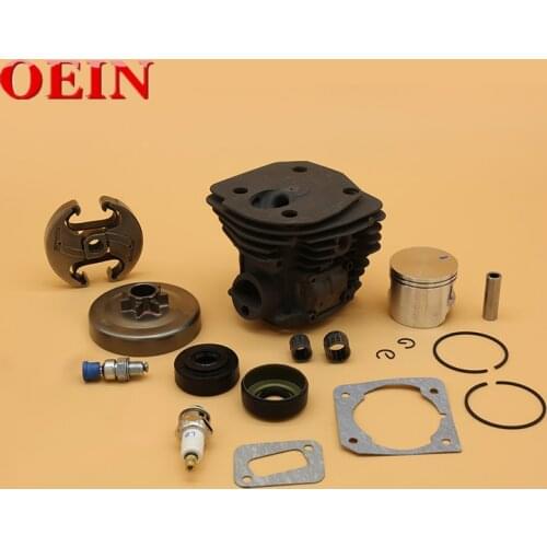 45mm Cylinder Piston Clutch Drum Gasket Spark Plug Kit For Husqvarna 350 340 345 Jonsered 2141 2150 CS2141 CS2150 Chainsaw Parts