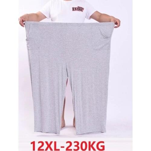Summer Men modal sleep bottoms Home Wear Plus Size 7XL 8XL 11XL 12XL oversize Soft Sleep Wear sleep Pants Breathable soft pants