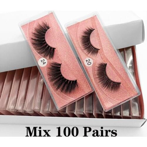 Eyelashes Bulk Wholesale 30/50/100pcs 3D Mink Lashes Bulk Natural Mink Eyelashes Makeup False Lashes Set False Eyelashes Pack