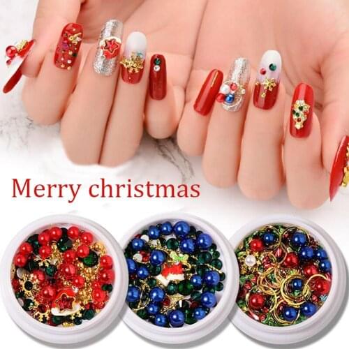 Christmas Snowflake Alloy Rivet Glitter Rhinestone Nail Art Manicure Decoration alloy rhinestone and faux pearl design is unique
