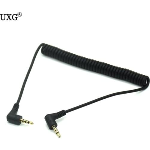 Coiled Audio Cable Jack Right Angle 90 Degree 3.5mm 2.5mm Aux M/ M Cable for Mobile Car Line MP4 Player 3.5 mm AUX Cord cable 1M