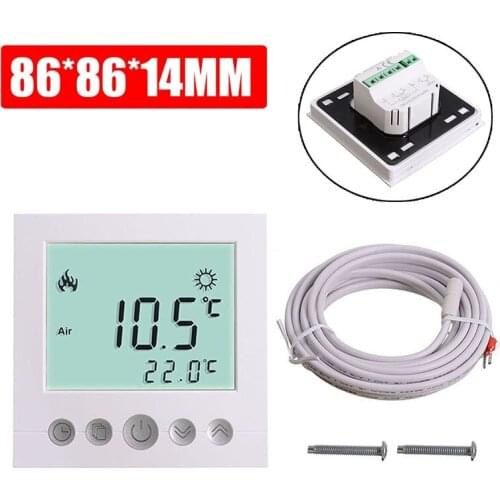 LCD Digital Thermoregulator Touch Screen Room Heating Thermostat Underfloor Heating For Floor Electric Heating System White