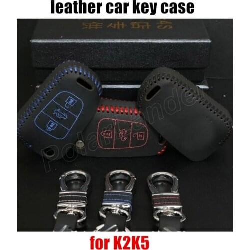 Only Red factoty price car key case fit for KIA K2K5 car key case sewing Hand car styling genuine quality leather