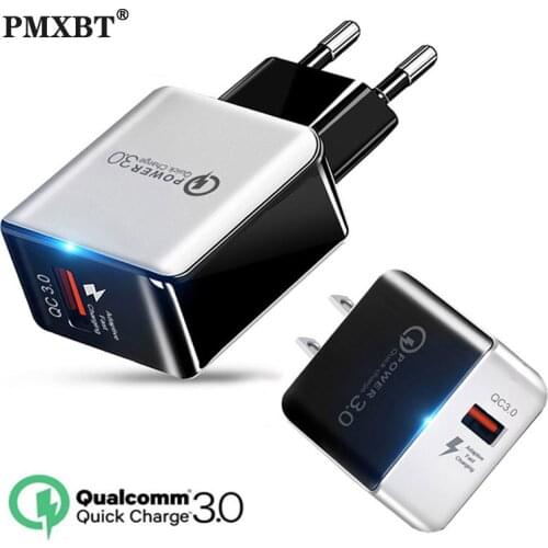 PMXBT 18W Quick Charge 3.0 Charger 5V 3A Wall Mobile Phone Charging Adapter For iPhone 11 Samsung Xiaomi QC 3.0 Fast USB Charger