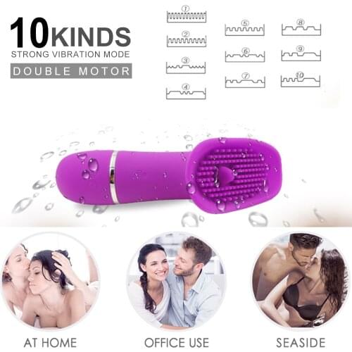 Tongue Vibrator Clitoris Stimulation G-Spot 10 Vibration Modes Soft Dildo USB Rechargeable, Adult Sex Toys For Couples And Women