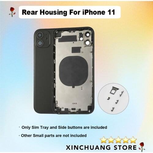 Premium Quality Rear Housing Assembly For iPhone 11 with Mid Frame Rear Glass Sim Tray Camera lens with Frame with Tools