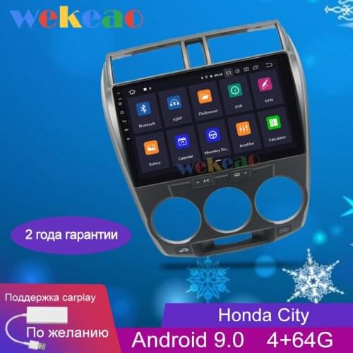 Wekeao Touch Screen 10.1'' 1 Din Android 9.0 Car Dvd Multimedia Player For Honda City Car Radio Auto GPS Navigation 2008-2013