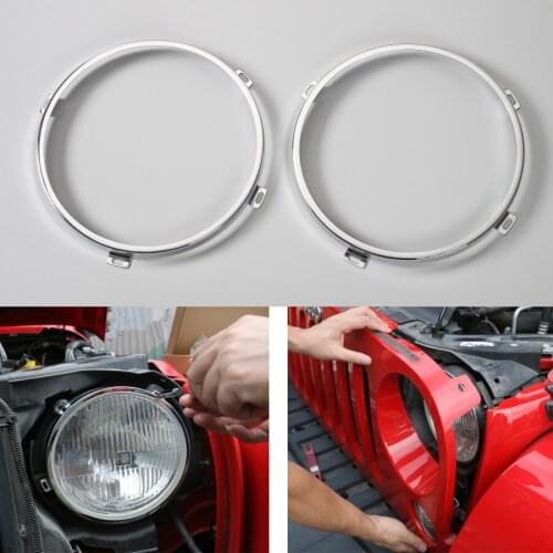 YAQUICKA 2Pcs/set Steel Car Front Head Light Lamp Install Support Mount Brackets For Jeep Wrangler 2007-2016 Car-styling Trim